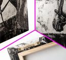 Monochrome Horse, Equestrian Wall Art, Canvas Print, Rustic Black and White Painting, Farmhouse Wall Decor, Western Wall Art