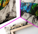 Abstract Wave, Dynamic Ocean Art, Surf Inspired Painting, Black and White Modern Art, Colorful Coastal Decor, Canvas Print, Hallway Art