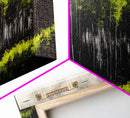 Misty Forest, Dark Green, Woodland Print, Nature Wall Art, Large Framed Artwork, Rustic Cabin Decor, Wilderness Painting, Moody Wall Art