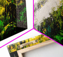 Abstract Jungle, Green Yellow, Tropical Rainforest, Canvas Print, Modern Nature Wall Art, Framed Painting, Boho Home Decor, Textured Art