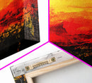 Fiery Horizon, Abstract Landscape, Modern Southwest Art, Bold Colorful Painting, Dramatic Wall Art, Living Room Art, Framed Canvas Print