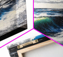 Ocean Wave, Blue Water, Wall Art, Framed Canvas Print, Coastal Decor, Large Beach Print, Nautical Art, Living Room Wall Art