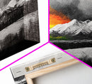Sunset Over Mountains, Dramatic Sky, Nature Art, Colorful Landscape, Bold Wall Decor, Statement Piece, Living Room, Canvas Print
