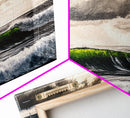 Green Wave, Stormy Ocean, Dramatic Canvas Print, Coastal Wall Art, Surfing Art, Minimalist Waves, Office Decor, Modern Seascape