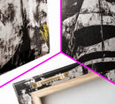Monochrome Face Art, Edgy Black White Painting, Street Art Print, Urban Loft Decor, Framed Canvas Print, Unique Statement Piece