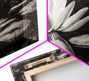 Lotus Flower, Black and White Botanical Art, Zen Wall Decor, Nature Painting, Minimalist Canvas Print, Bedroom Meditation Art