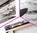 Woman at Beach, Black and White Wall Art, Minimalist Canvas Print, Modern Coastal Decor, Ocean View Art, Living Room Wall Art