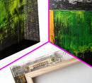 Abstract Landscape, Minimalist Art, Modern Wall Decor, Framed Canvas Print, Green and Gold Wall Art, Contemporary Home Decor