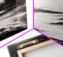 Serene Waters, Mountain Lake, Foggy Landscape, Canvas Print, Black and White Art, Minimalist Home Decor, Rustic Cabin Wall Art, Office Art