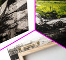 Kayaker River Scene, Black White Green Landscape, Peaceful Nature Art, Adventure Outdoor Wall Decor, Rustic Cabin Gift, Canvas Print