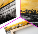 Golden Horizon, Minimalist Desert Art, Warm Sunset Tones, Contemporary Landscape, Boho Home Decor, Framed Canvas Print, Gift Idea