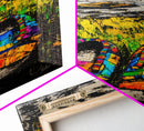 Boho Shoes, Colorful Summer Art, Coastal Decor, Relaxing Nature Scene, Eclectic Wall Art, Abstract Expressionism, Canvas Print
