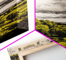Rolling Hills, Countryside Scene, Golden Fields, Framed Canvas Print, Rustic Farmhouse Decor, Living Room Wall Art, Autumn