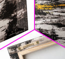 Mountain Path, Black and White Landscape, Dramatic Nature Painting, Wilderness Wall Art, Framed Canvas Print, Rustic Lodge or Office Decor