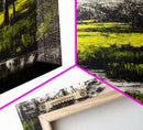 Green Meadow, Forest, Landscape Art, Nature Print, Framed Canvas Print, Bedroom Wall Art, Rustic Home Decor, Boho Aesthetic