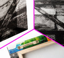 Industrial Abstract, Modern Wall Art, Bold Textured Painting, Framed Canvas Print, Contemporary Office Decor, Unique Statement Piece