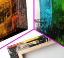 Abstract Mountains, Vibrant Landscape, Modern Colorful Art, Living Room Wall Decor, Framed Canvas Print, Large Canvas, Boho Wall Art