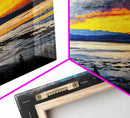 Mountain Sunset, Colorful Landscape, Framed Canvas Print, Nature Wall Art, Home Office Decor, Living Room Wall Art, Scenic View Painting