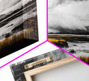 Stormy Marsh, Moody Landscape, Black and White Nature Art, Rustic Home Decor, Framed Canvas Print, Cabin Wall Art, Fall Decor, Dramatic Scene