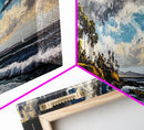 Beach Escape, Cliffside Home, Coastal Scene, Canvas Print, Ocean Landscape, Beach House Art, Nautical Decor, Living Room Artwork