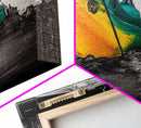 Colorful Wood, Rustic Abstract, Weathered Texture Art, Bold Statement Wall Decor, Unique Modern Print, Framed Canvas Print, Gift Idea