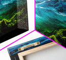 Ocean Wave, Deep Blue Seascape, Underwater Scene, Green and Blue, Coastal Home Decor, Tropical Wall Art, Framed Canvas Print