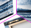 Ocean Wave, Moody Seascape, Blue Water Art, Stormy Sky, Coastal Home Accent, Surfer Decor, Minimalist Wall Art, Canvas Print