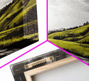Rolling Hills, Nature Wall Art, Country Landscape Painting, Warm Autumn Tones, Rustic Home Decor, Framed Canvas Print, Living Room