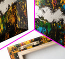 Abstract Chaos, Colorful Expressionism, Modern Wall Art, Framed Canvas Print, Bold Statement Piece, Office Decor