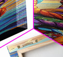 Nautical Rope, Abstract Art – Framed Canvas Print modern coastal wall art, vibrant marine themed decor, nautical nursery wall art, ocean painting