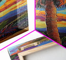 Palm, Tree, Sunset, Tropics - Canvas Print, Tropical Wall Decor, Vibrant Boho Art, Island Vibes, Living Room Accent, Palm Tree Painting