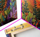 Fall Forest, Pines, Vibrant autumn forest painting with pine trees and colorful foliage, Canvas Print, Fall living room wall art