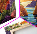 Sunset Bay, Trees, Tropical, Canvas Print, Nature Landscape Art, Colorful Wall Decor, Relaxing Home Vibes, Dining Room Accent