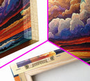 Sunset Sky, Ocean, Dreamscape, Canvas Print, colorful wall art, dreamy cloudscape, living room decor, vibrant fantasy atmosphere