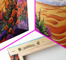 Beach Floral, Sunset, Cactus, Vibrant Desert Coastal Pathway Canvas Print, Entryway Wall Art, Boho Style Art, Tropical Beach Wall Decor