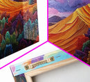 Sand Mountain, Clouds Sunset, Canvas Print, vibrant desert, mountain landscape, dusk dramatic sky, Autumn Decor, Boho Living Room