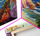Cove Beach, Tropical, Hideaway, Coastal beach hideaway Canvas Print, tropical wall art, bedroom ocean view, vibrant color landscape