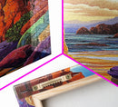 Hidden Cove, Rocky Entry, Ocean View, Sunset Moment, Framed Canvas Print, Bedroom Wall Art, Seaside Fantasy, Desert Coastal Decor