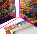 Vibrant Canyon Trail, Fall Mountainscape Art, Colorful Nature Painting, Canvas Print, Autumn Decor, Rustic Cabin Wall Art, Boho Vibe
