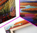 Autumn Wetlands, Sunset Marsh, Nature Escape, Rustic Color Landscape, Farmhouse Style, Fall Decor, Canvas Print, Entryway Wall Art