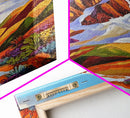 Mountain Peak, Snowy Landscape, Autumn Vibes, Nature Escape, Framed Canvas Print, Boho Wall Art, Fall Mountainscape, Living Room Wall Art