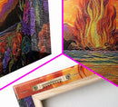 Burning Sky, Sunset Fire, Vibrant Nature, Canvas Print, Fall wall decor, dramatic sky wall art, living room art, abstract art
