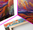 Desert Sunset, Golden Fields, Cloudscape Horizon, Canvas Print, vibrant desert painting, Fall boho art, hallway wall art