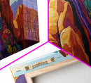 Rocky Mountain Peak, Colorful Cliffs, Nature Layers, Framed Canvas Print, Office Wall Art, Contemporary Landscape, Nature Inspired Art