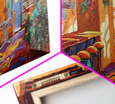 Rustic Cantina Interior, Mexican Bar Scene, Warm Home Decor, Framed Canvas Print, Dining Room Art, Cozy Southwestern Style
