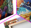 Hidden Cove Painting, Succulent Cliffside Beach, Colorful Ocean Art, Canvas Print, Desert Coastal Wall Art, Boho Nature Decor