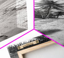 Tropical Beach Path, Palm Trees, Coastal Escape, Island Cabin, Relaxing Vibes, Framed Canvas Print, Living Room Wall Art, Boho Coastal Decor