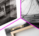 Weathered Sailboat Scene, Coastal Rustic Charm, Seafaring Wall Decor, Framed Canvas Print, Nautical Bathroom or Hallway Art, Ocean Decor