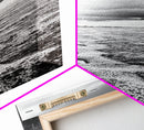 Stormy Waves, Sea Foam, Coastal Ocean, Canvas Print, Moody Seascape, Neutral Wall Art, Beach Bathroom or Entryway Home Decor