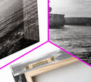 Cliff Edge, Ocean Depth, Moody Seascape, Framed Canvas Print, Coastal Wall Art, Black and White Photography, Office or Study Decor
